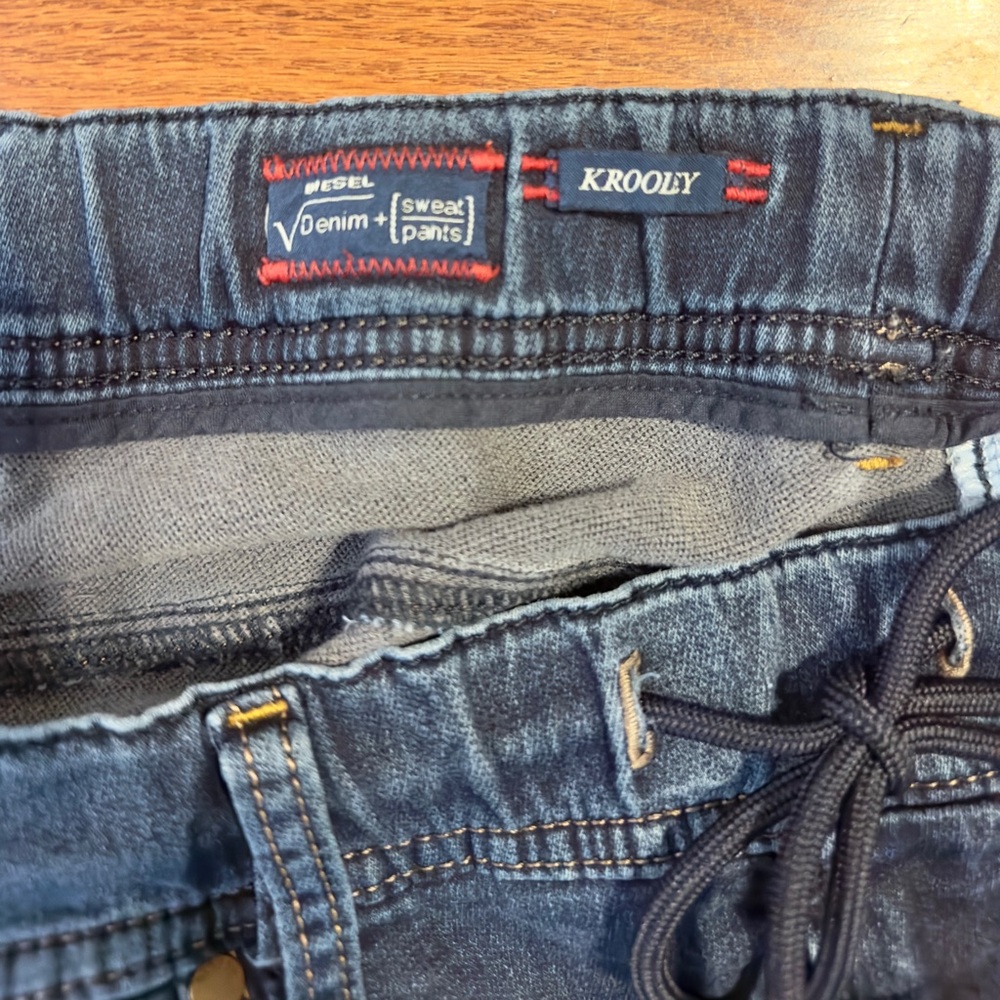 Diesel Krooley tapered drawstring dark denim faded - Picture 5 of 6
